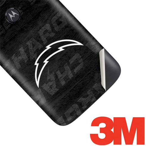 NFL Los Angeles Chargers Black & White Moto E5 Play Skin